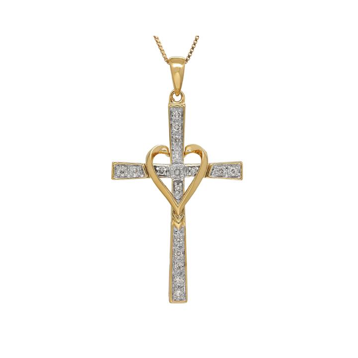 1/10 Ct. T.w. Diamond 14k White Gold Cross Pendant Necklace