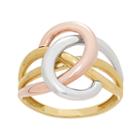 Womens 14k Tri-color Gold Cocktail Ring