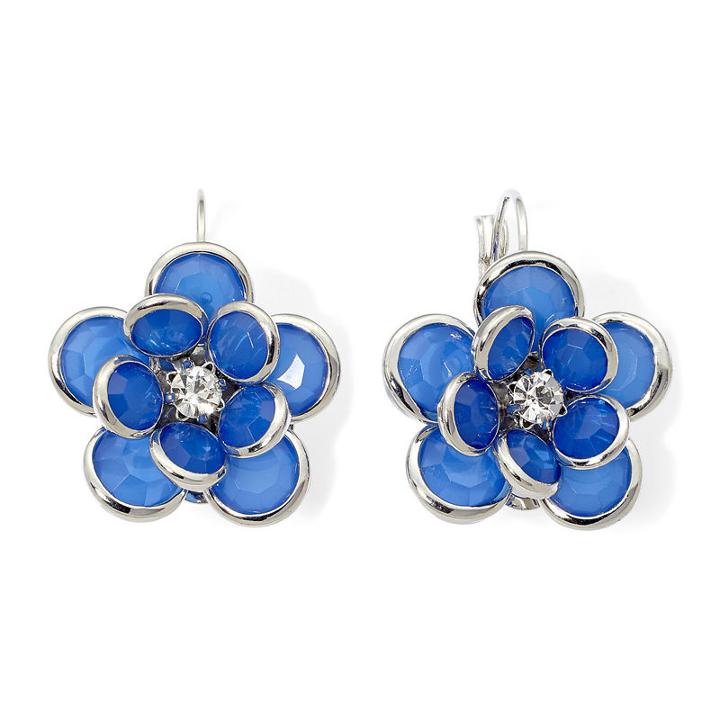 Mixit&trade; Blue Stone Flower Earrings