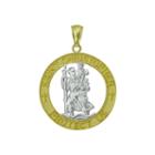 10k Two-tone Gold St. Christopher Charm Pendant