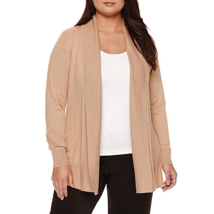 Worthington Long-sleeve Essential Cardigan - Plus