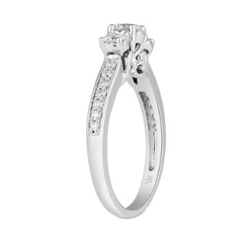 Hallmark Bridal Womens 3/4 Ct. T.w. Genuine Diamond White Engagement Ring