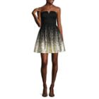 Be Smart Strapless Gold Foil Party Dress - Juniors