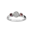 Personally Stackable Double Pink Tourmaline & Diamond-accent Ring
