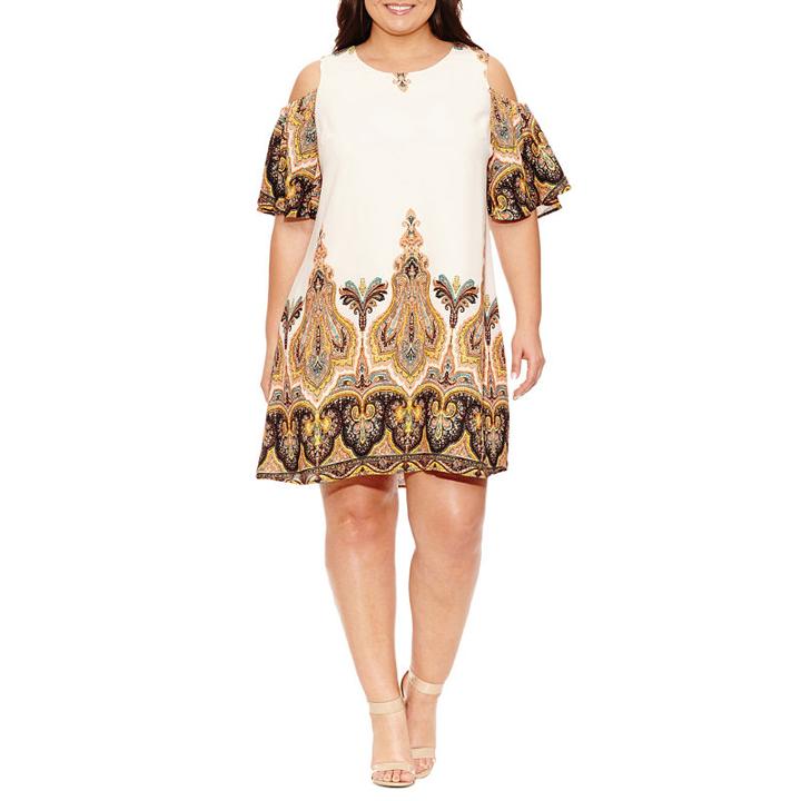 Luxology 3/4 Sleeve Paisley Sheath Dress - Plus