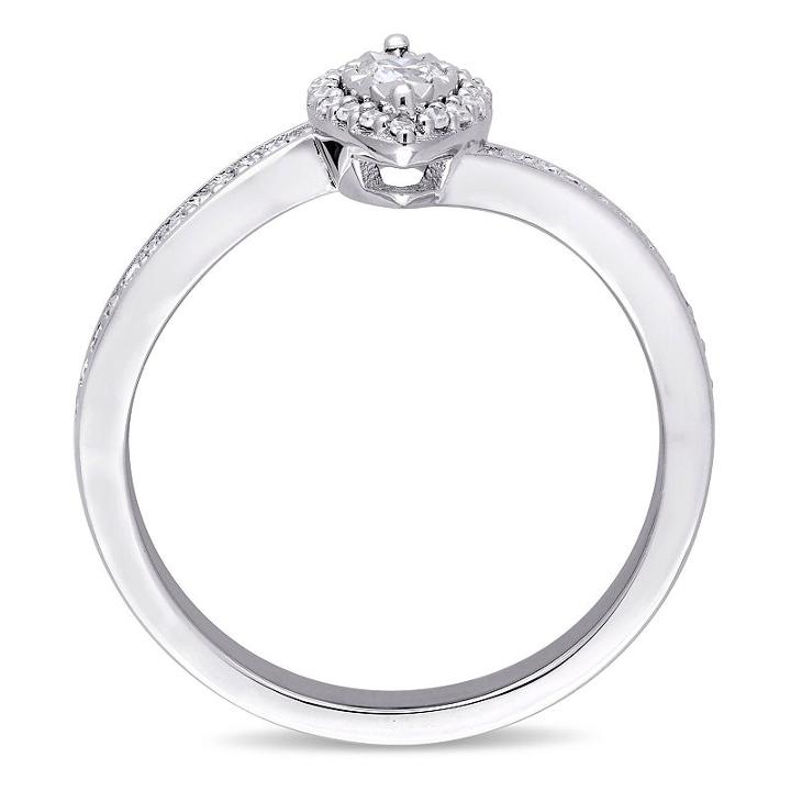 Womens 1/4 Ct. T.w. Round White Diamond Sterling Silver Engagement Ring