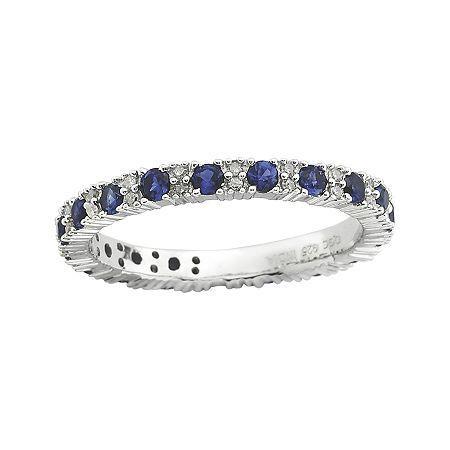 Personally Stackable Diamond-accent Lab-created Sapphire Ring