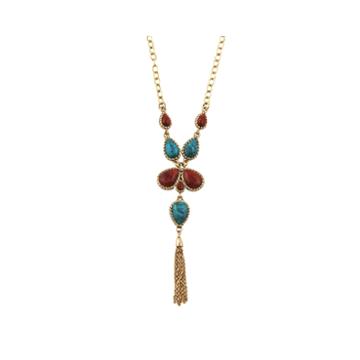 Artsmith By Barse Bijoux Bar Womens Blue Howlite Pendant Necklace