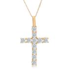 Womens 1 1/4 Ct. T.w. White Cubic Zirconia 10k Gold Pendant Necklace