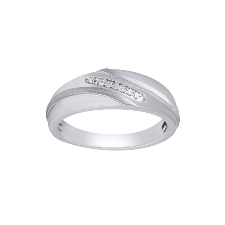 Mens 1/10 Ct. T.w. Diamond 10k White Gold Wedding Band