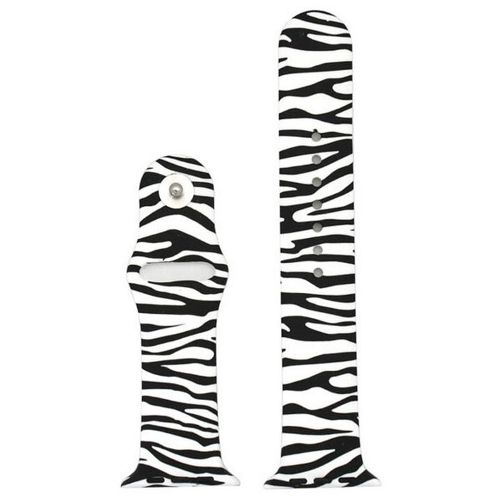 Olivia Pratt Compatible With Apple Watch Unisex Black Watch Band-8844zebra42