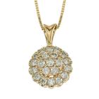 Diamond Blossom Womens 3/8 Ct. T.w. Genuine White Diamond 14k Gold Pendant Necklace
