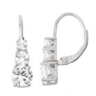Lab Created White Sapphire Sterling Silver Leverback Earring