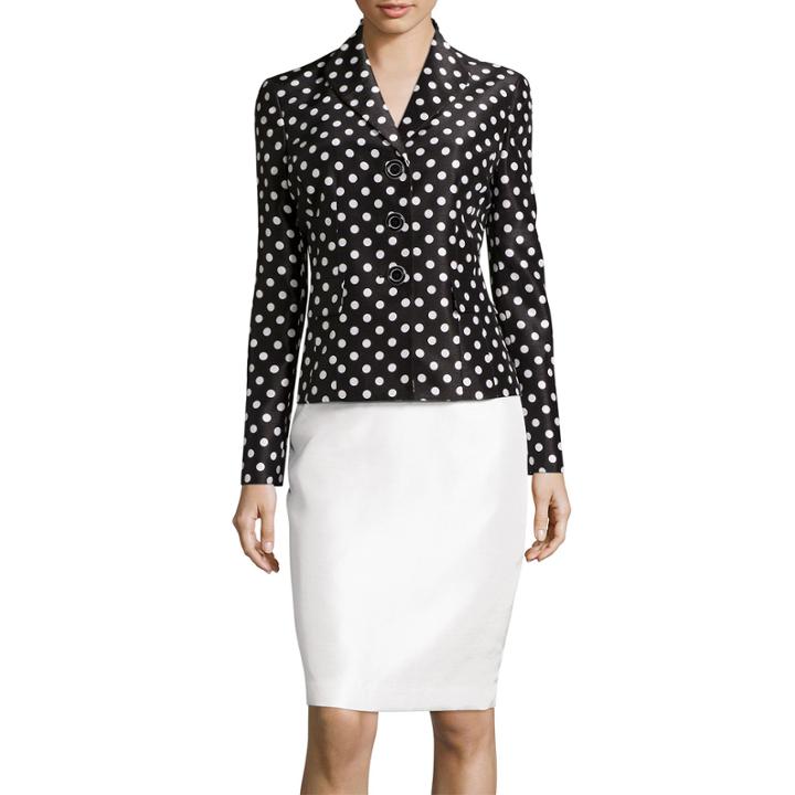 Le Suit Dot Print Jacket And Skirt Suit Set