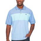 Izod Advantage Performance Colorblock Polo Short Sleeve Stripe Knit Polo Shirt Big And Tall