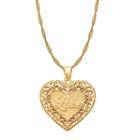Womens 10k Gold Heart Pendant Necklace