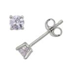 Lab Created White Cubic Zirconia 4mm Stud Earrings