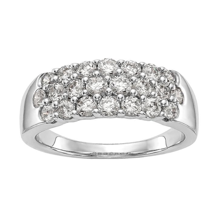 Womens 1 1/5 Ct. T.w. Genuine White Diamond 14k Gold Wedding Band