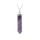 Silver Reflections Simulated Purple Amethyst Silver-plated Pendant Necklace
