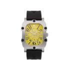 Croton Mens Yellow Dial And Black Strap Watch