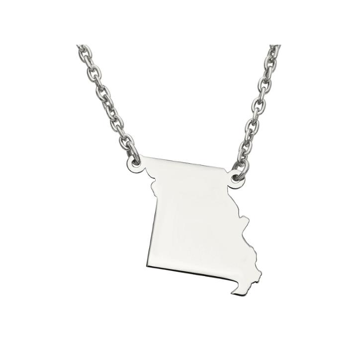 Personalized Sterling Silver Missouri Pendant Necklace