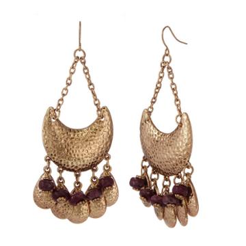 El By Erica Lyons 6/25 El Plum Chandelier Earrings