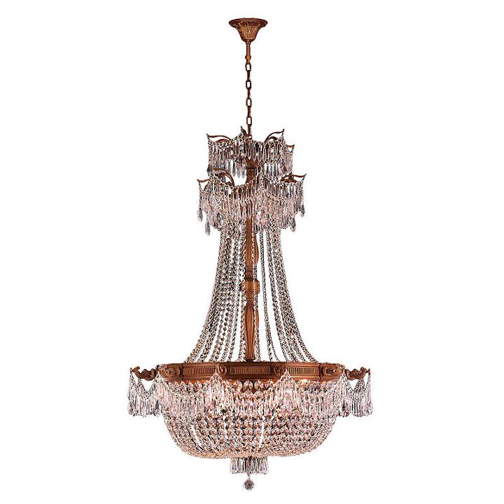 Winchester Collection 12 Light French Gold Finishand Clear Crystal Chandelier