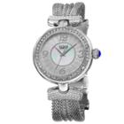 Burgi Womens Silver Tone Strap Watch-b-110ss