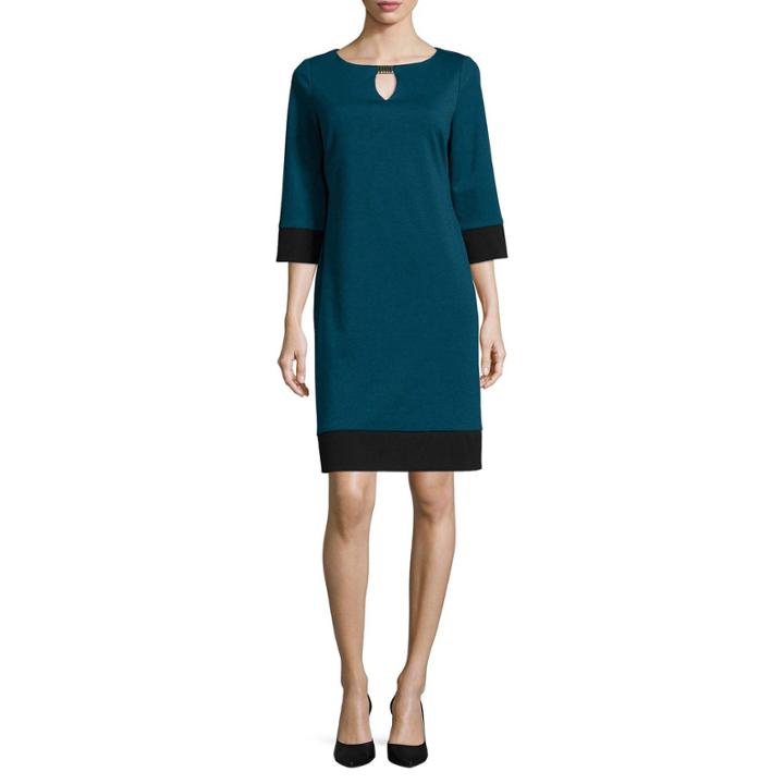 Ronni Nicole 3/4-sleeve Colorblock Keyhole Shift Dress