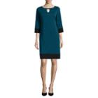 Ronni Nicole 3/4-sleeve Colorblock Keyhole Shift Dress