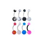 Stainless Steel 316l 8-pc 14 Ga. Multi-color Belly Ring Set