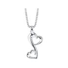 Love Grows Sterling Silver Double-heart Pendant Necklace
