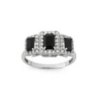 Genuine Black Onyx & Lab-created White Sapphire Sterling Silver Ring
