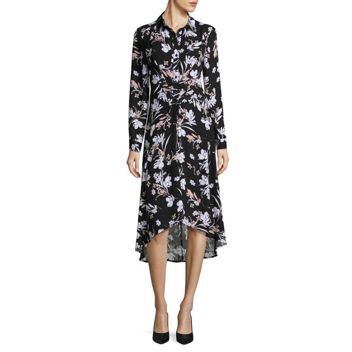 Worthington Long Sleeve Floral Maxi Dress