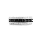 1/7 Ct. T.w. White And Color-enhanced Black Diamond Sterling Silver Ring