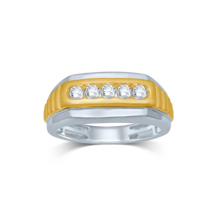 Mens 1/2 Ct. T.w. Diamond 10k Two-tone Gold Ring