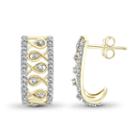 Diamond Accent White Diamond Brass Hoop Earrings