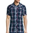 I Jeans By Buffalo Short-sleeve Sanded Denim Top