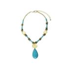 Aris By Treska Blue Stone Pendant Necklace