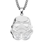 Star Wars Stormtrooper Mens Stainless Steel Cutout Pendant Necklace