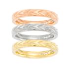 Tri-color Ip Stainless Steel 3-pc Stackable Ring Set