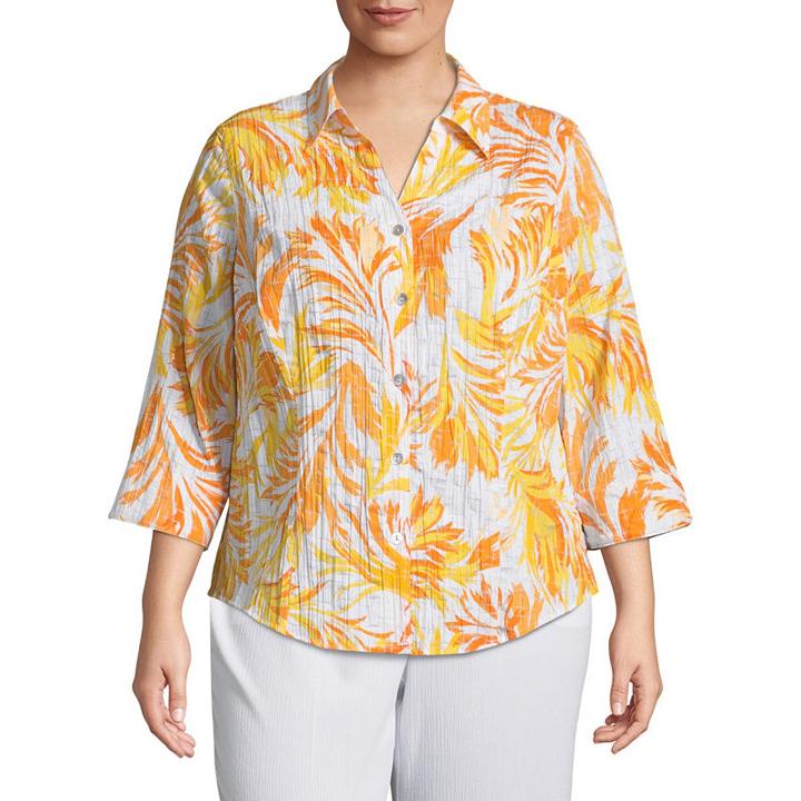 Alfred Dunner Still My Sunshine Tropical Top- Plus