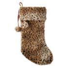 North Pole Trading Co. Fur Faux-leopard Christmas Stocking