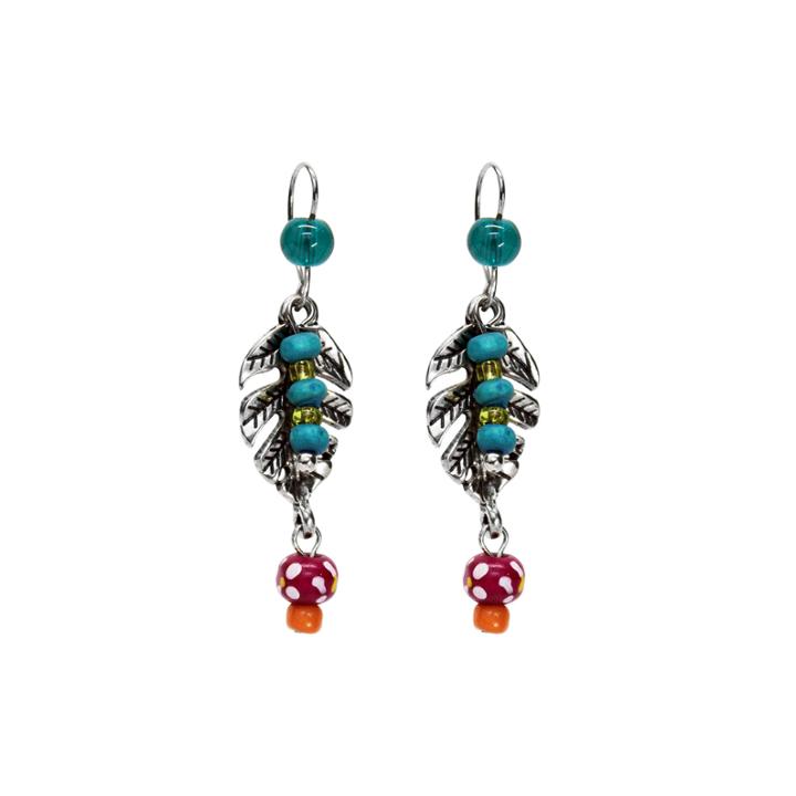 Aris By Treska Silver-tone Linear Leaf Earrings
