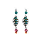 Aris By Treska Silver-tone Linear Leaf Earrings