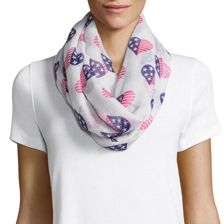 Mixit Americana Infinity Hearts Scarf