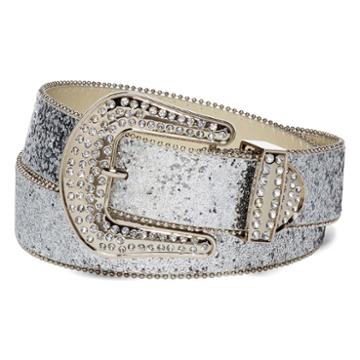 Glitter Belt With Rhinestone Buckle
