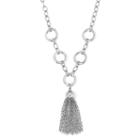 Liz Claiborne Silver-tone Chain Tassel Necklace