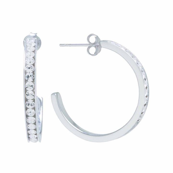 Sparkle Allure 1 Inch Hoop Earrings