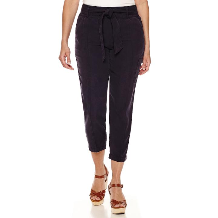 Liz Claiborne Belted Cargo Cropped Pants